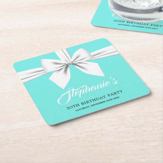 Aqua Elegant Extravagant Tiffany Party Deco Rechteckiger Pappuntersetzer (angewinkelt)