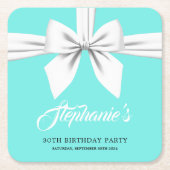 Aqua Elegant Extravagant Tiffany Party Deco Rechteckiger Pappuntersetzer (Vorderseite)