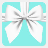 Aqua Elegant Fancy Tiffany-Birthday-Tischdekoratio Quadratischer Aufkleber (Vorderseite)