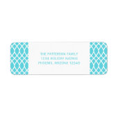 Aqua Elegant Lattice Holiday Address Labels (Vorne)