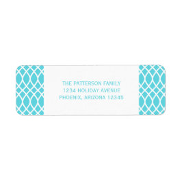 Aqua Elegant Lattice Holiday Address Labels