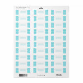 Aqua Elegant Lattice Holiday Address Labels (Vorne)