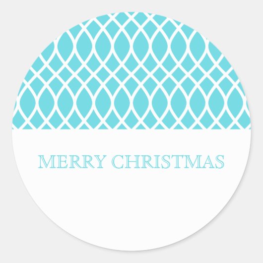Aqua Elegant Lattice Holiday Stickers (Vorderseite)