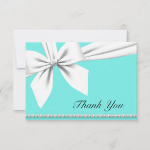 Aqua Elegant Tiffany Perlen Fancy Perlen Dankeschö Dankeskarte