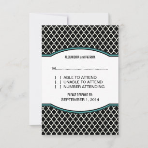 Aqua Elegante Quarzfolie-Antwortkarte RSVP Karte