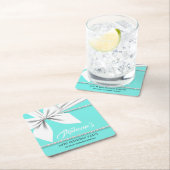 Aqua Elegante Tiffany Pearls Extravagantes Party T Rechteckiger Pappuntersetzer (Vor Ort)