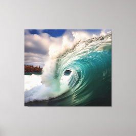 Aqua Embrace Realism Malerei - Digitales Kunstwerk Leinwanddruck