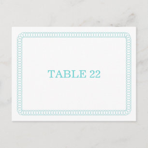 Aqua Encirclated Rounded Tischnummer Postkarte