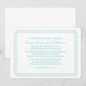 Aqua Encircled Rounded Wedding Einladung (Vorne/Hinten)