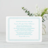Aqua Encircled Rounded Wedding Einladung (Stehend Vorderseite)