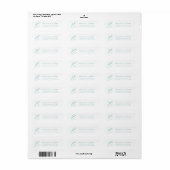 Aqua Et-Zeichen-Monogramm-Rücksende-Adressetikette (Vorne)