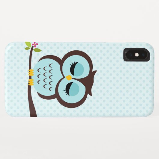 Aqua-Eule Case-Mate iPhone Hülle (Rückseite (Horizontal))