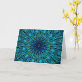 Aqua-Explosions-Kaleidoskop Karte (Gelbe Blume)