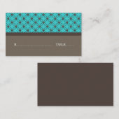 Aqua Extravagant Lattice Wedding Platzkarten (Vorne/Hinten)