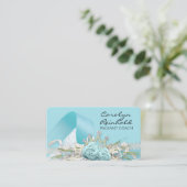 Aqua Extravagant Pageant Coach Business Card Visitenkarte (Stehend Vorderseite)