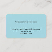 Aqua Extravagant Pageant Coach Business Card Visitenkarte (Rückseite)