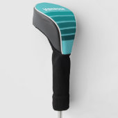Aqua Fade Across Striping with Name Golf Headcover (angewinkelt)