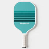 Aqua Fade Across Striping with Name Pickleball Schläger (Rückseite)
