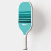 Aqua Fade Across Striping with Name Pickleball Schläger (Links)