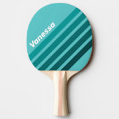 Aqua Fade Angled Striping with Name Tischtennis Schläger (Rückseite)