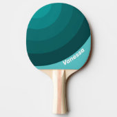 Aqua Fade Circle Stripe with Name Tischtennis Schläger (Rückseite)