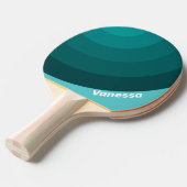 Aqua Fade Circle Stripe with Name Tischtennis Schläger (Vorderseite)