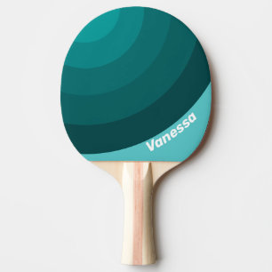 Aqua-Fade-Kreisstreifen mit Namen Tischtennis Schläger