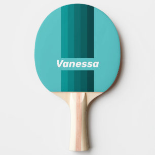 Aqua Fade Pin Streifen mit Namen Tischtennis Schläger