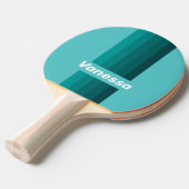 Aqua Fade Pin Stripes with Name Tischtennis Schläger (Vorderseite)