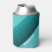Aqua Fade Stripes with Name Dosenkühler (Kanne Vorderseite)