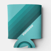 Aqua Fade Stripes with Name Dosenkühler (Rückseite)