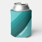 Aqua Fade Stripes with Name Dosenkühler (Kanne Rückseite)