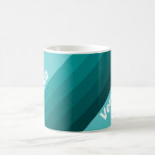 Aqua Fade Stripes with Name Kaffeetasse (Mittel)
