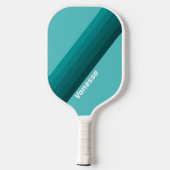 Aqua Fade Stripes with Name Pickleball Schläger (Rückseite)