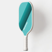Aqua Fade Stripes with Name Pickleball Schläger (Links)