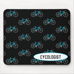 Aqua-Fahrrad des Zykologen auf schwarz Mousepad