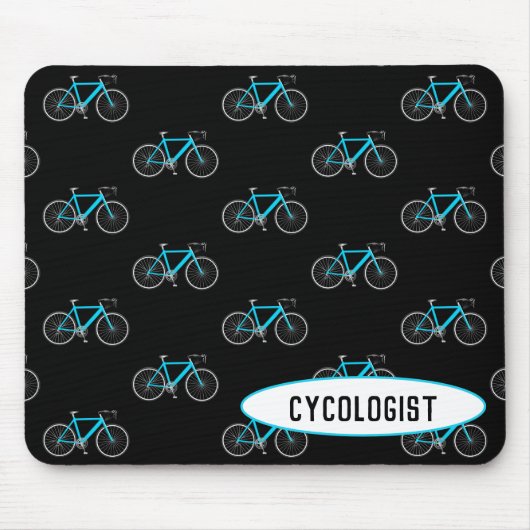 Aqua-Fahrrad des Zykologen auf schwarz Mousepad (Vorne)