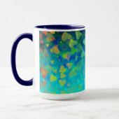 Aqua Falling Hearts Tasse (Links)