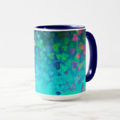 Aqua Falling Hearts Tasse (VorderseiteRechts)