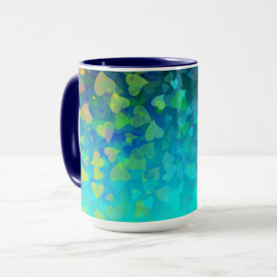Aqua Falling Hearts Tasse
