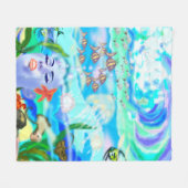 Aqua Fantasy Fleece Blanket (Vorderseite (Horizontal))