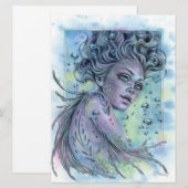 Aqua Fantasy Nymph Mermaid Female Art Card (Vorne/Hinten)