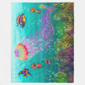 Aqua Fantasy Szene mit Qualle Fleece Blanket (Vorderseite)