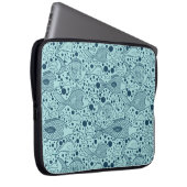 Aqua-farbener Ozeanfisch mit Blasen Laptopschutzhülle (Vorne Rechts)