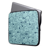 Aqua-farbener Ozeanfisch mit Blasen Laptopschutzhülle (Vorderseite Links)