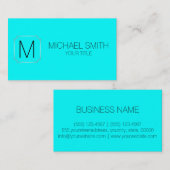 Aqua-Farbhintergrund Visitenkarte (Vorne/Hinten)