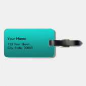 Aqua-Farbreise Clipart Gepäckanhänger (Rückseite horizontal)