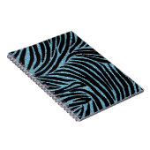 Aqua Faux Glitter Zebra Print Notizblock (Rechte Seite)