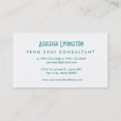 Aqua FENG SHUI Simple Style V53K Visitenkarte (Rückseite)