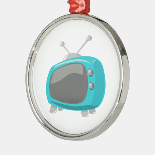 Aqua-Fernsehen Silbernes Ornament (Links)